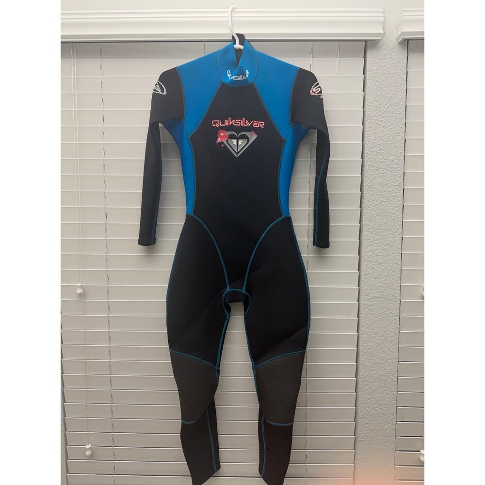 Quiksilver ST Comp 3X2 Full Wetsuit Womens Size 6 Blue Black Surf Dive